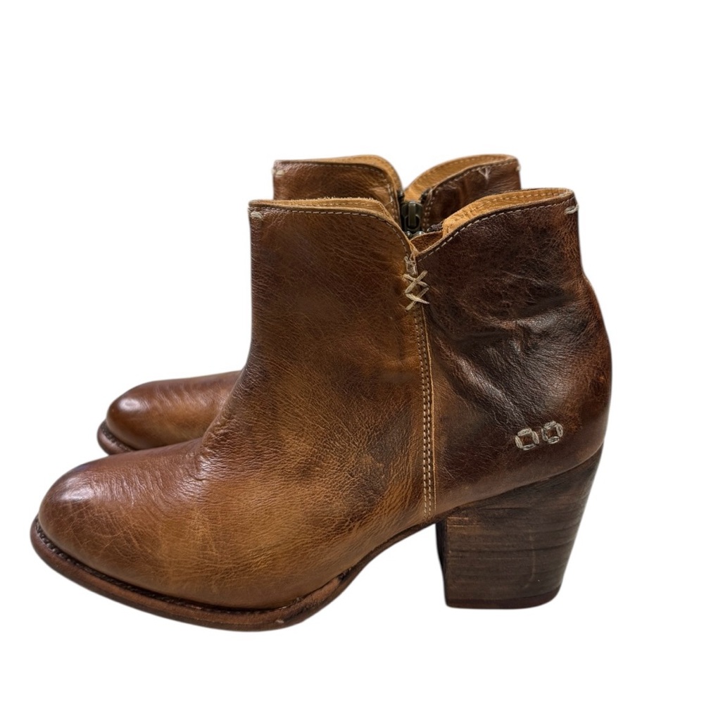 BED|STU Yell Rustic Brown Leather Ankle Booties Size 9.5 - Picture 3 of 10